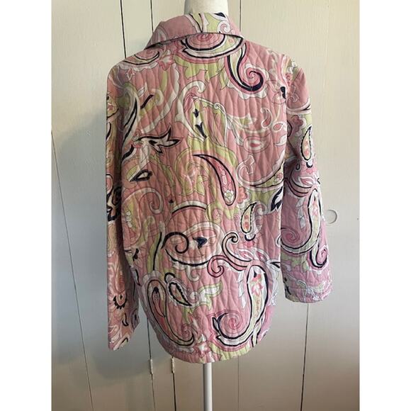 Alfred Dunner Size 14 Quilted Spring Jacket Pink‎ Floral Print - Picture 4 of 6